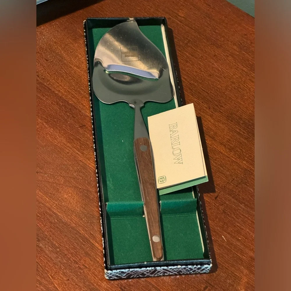 Vintage BARLOW CHEESE Server SLICER - Stainless, JAPAN - American Express Logo